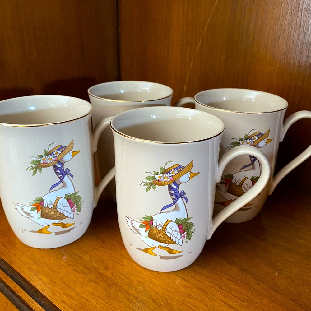 Otagiri White and Blue Duck Design Mugs